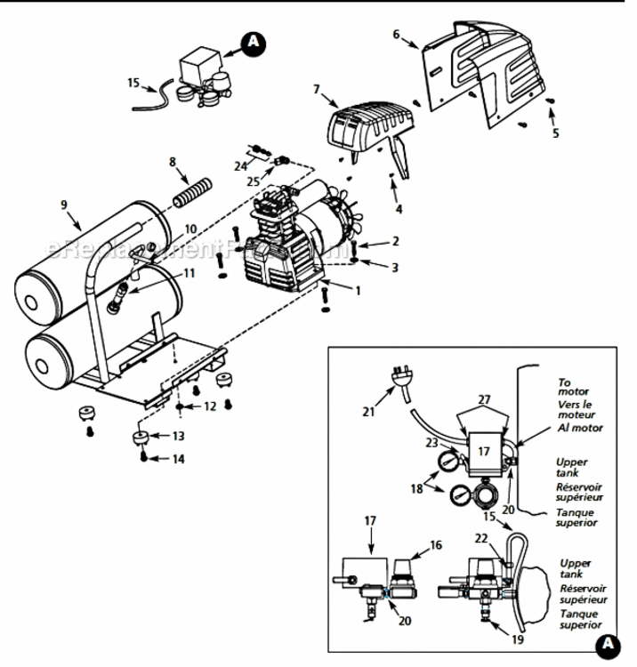 Page A Diagram and Parts List for HL550700  Campbell Hausfeld Compressor